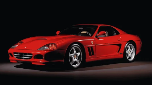 Red Sports Car - Ferrari SL5 - Digitally Enhanced Streamlined Forms