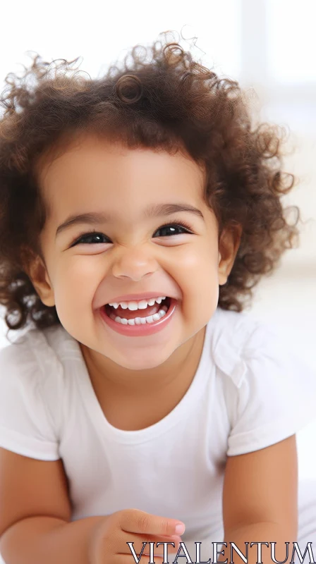 Smiling Baby Girl Portrait AI Image