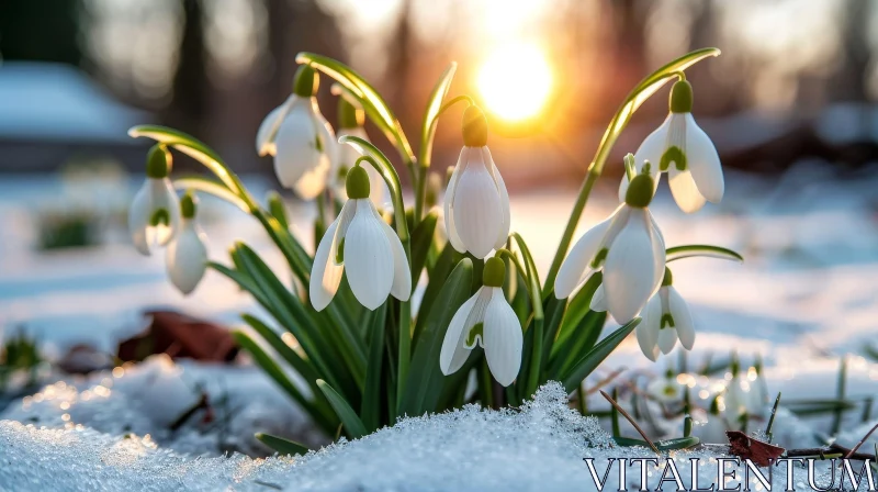 AI ART Snowdrop Flower Close-Up: Symbol of Hope and Beauty