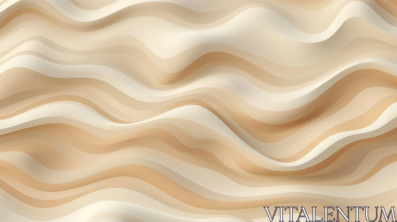 Soft Beige and Cream Seamless Wavy Pattern AI Image