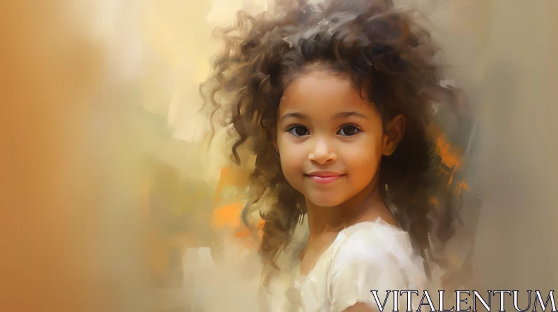 Young Girl Portrait in Realistic Style AI Image