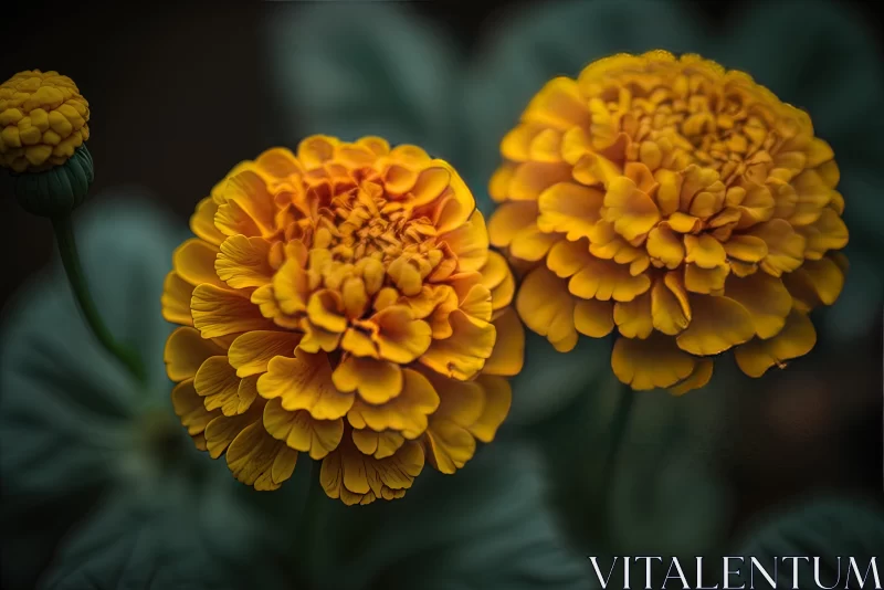 AI ART Vibrant Yellow Flowers on Dark Background | Panasonic Lumix S Pro 50mm f/1.4 | Dutch Baroque