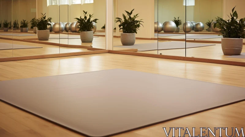 AI ART Tranquil Yoga Studio with Mirrors and Natural Light