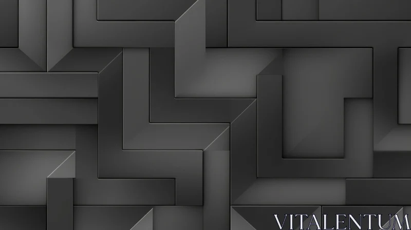Black and Gray Geometric Pattern - 3D Rendering AI Image