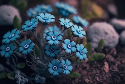 Captivating Blue Flowers in Delicate Harmony - A Stunning Visual