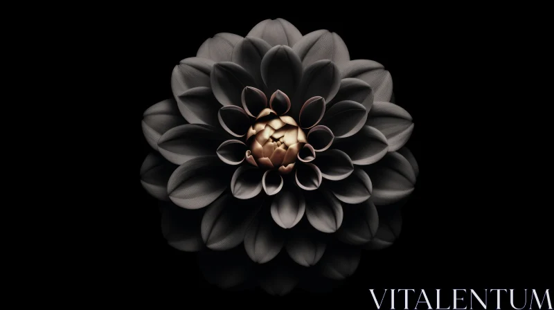 Dark Flower with Yellow Center - Moody Floral Image AI Image