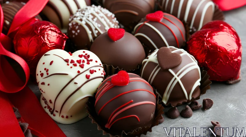 Delicious Assortment of Chocolates - Close-Up View AI Image