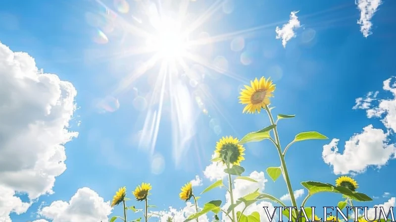 AI ART Sunflower Field in Bright Sunlight