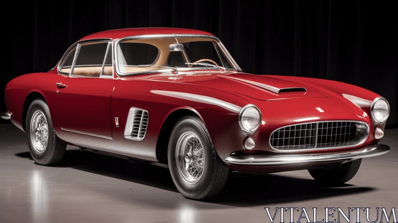 Vintage Ferrari Sports Car in Maroon and Beige | Classic Hollywood Glamour AI Image