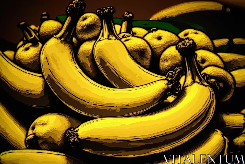Captivating Drawing of Bananas on a Counter | Uplifting Art AI Image