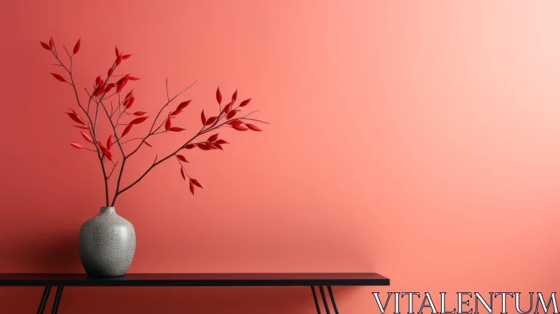 Elegant 3D Still Life Vase on Pink Background AI Image