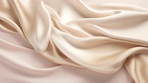 Luxurious Beige Silk Fabric Texture Close-Up