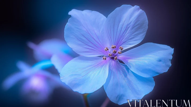 Detailed Blue Flower Close-Up AI Image