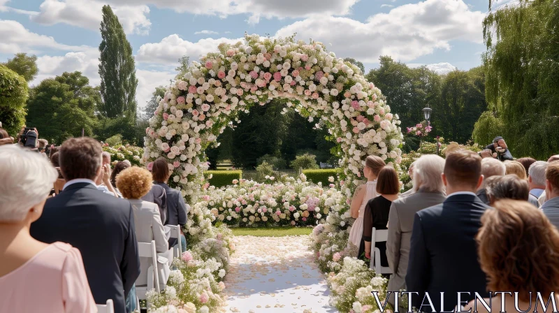 Elegant Outdoor Wedding Ceremony AI Image