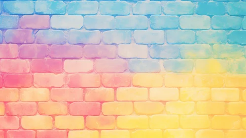 Expressive Watercolor Brick Wall Painting