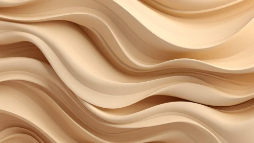 Organic Wavy Surface | Beige Cream 3D Render