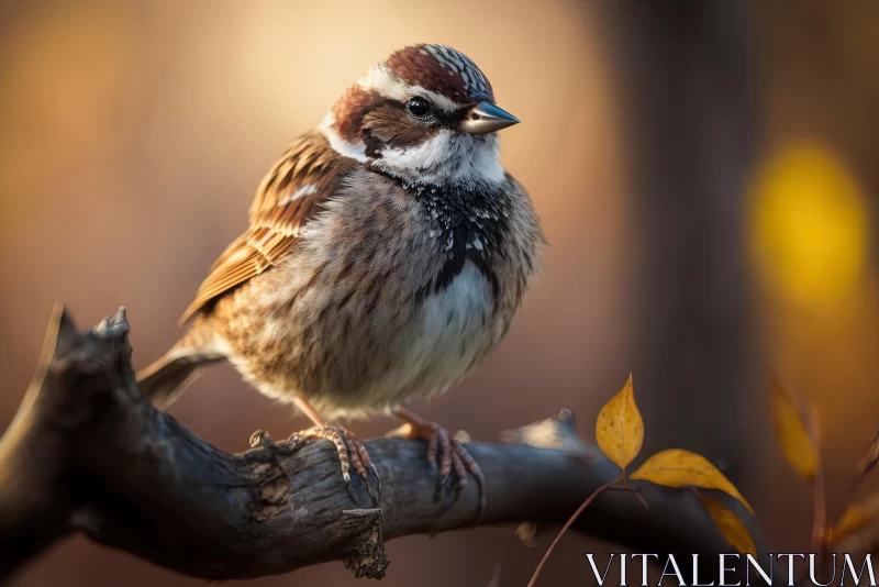 Captivating Image of a Sparrow on a Branch | Backlit Photography AI Image