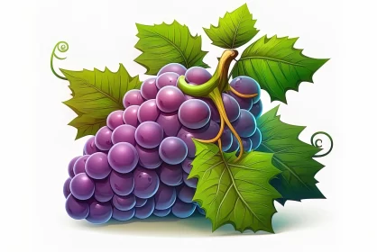 Colorful Grape Illustration in 2D Game Art Style