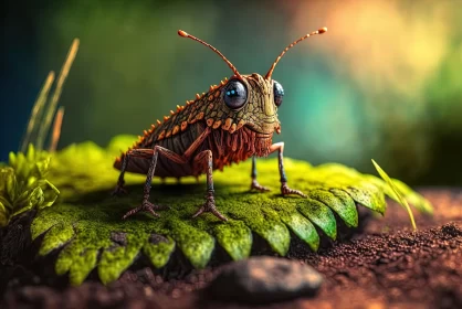 Bug on Green Field | Photorealistic Still Life Art