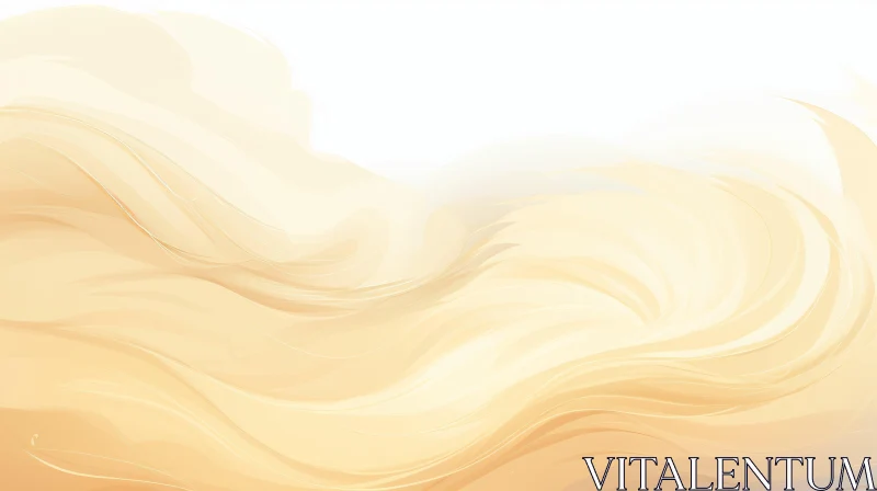 Golden Sandy Beach Illustration - Calming Waves AI Image