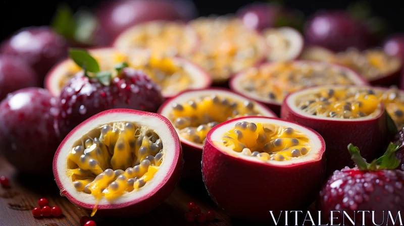 Passion Fruit Close-Up: Tropical and Healthy Delight AI Image