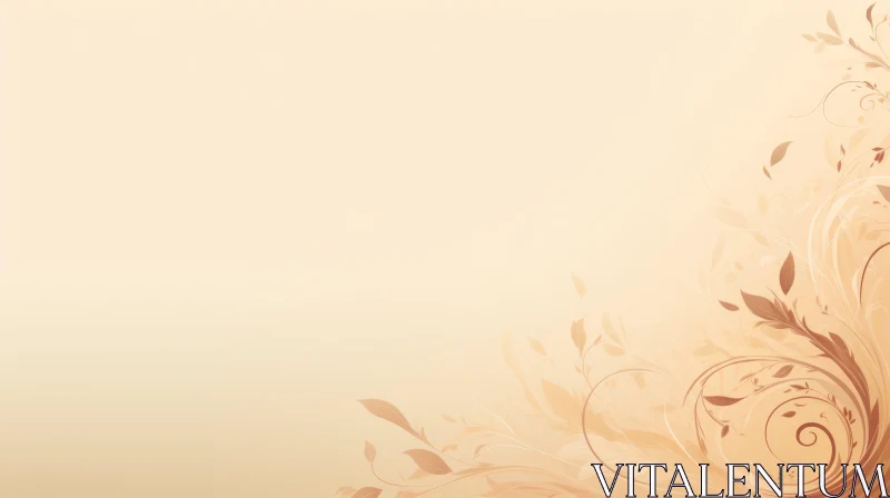 Brown Floral Vector Background Illustration AI Image