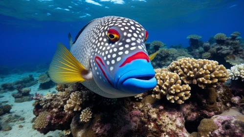 Colorful Fish Swimming in Coral Reef Underwater
