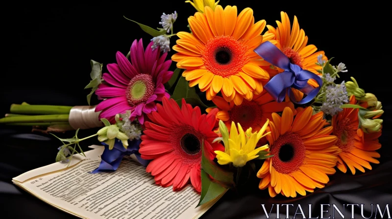 Colorful Gerbera Daisies Bouquet Still Life AI Image