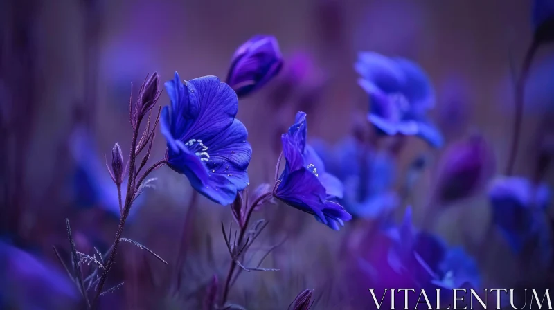 AI ART Blue Flowers Close-Up: Stunning Floral Photography for Photostock