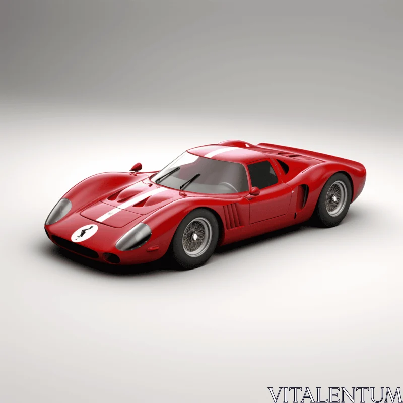 1965 Red Sports Car in Gray Background - Photo-realistic Techniques AI Image