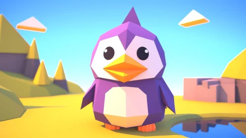 Adorable Purple Penguin in Nature