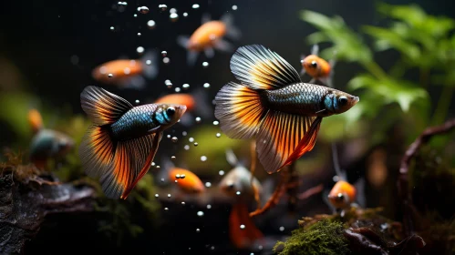 Enchanting Betta Fish in Planted Aquarium