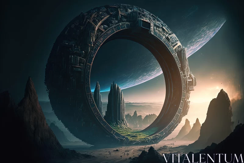 Futuristic Planet Ring - Majestic Composition AI Image