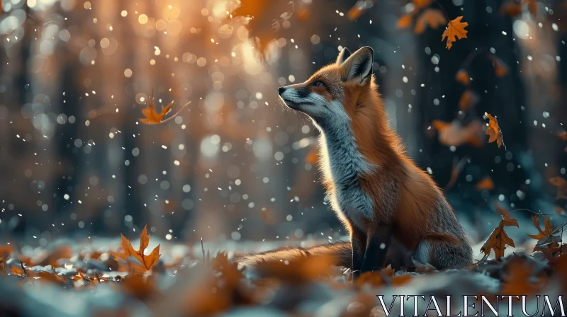 AI ART Majestic Red Fox in Enchanted Forest