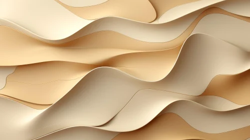 Beige Wavy Textured Surface | 3D Rendering
