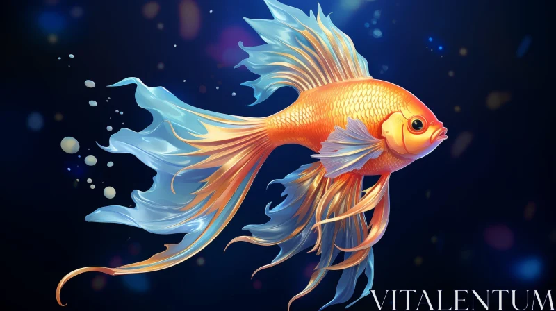 Colorful Goldfish Digital Painting AI Image