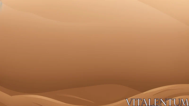 AI ART Golden Desert Dunes Landscape under Orange Sky