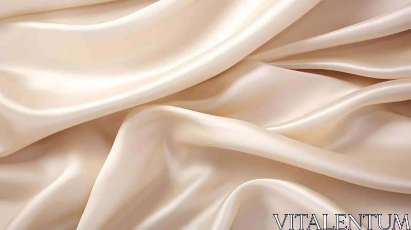Luxurious Cream-Colored Silk Fabric Texture AI Image