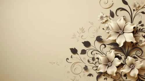 Elegant Beige Floral Background