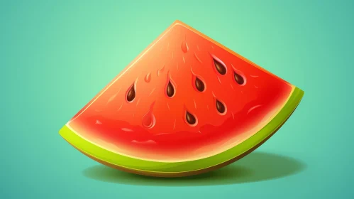 Slice of Watermelon Illustration - Vibrant Realistic Artwork