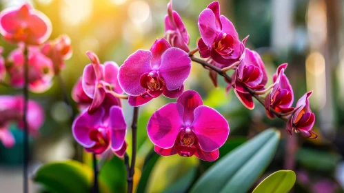Elegant Purple Orchids in Soft Light