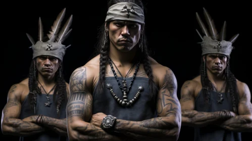 Native American Men in Traditional Dress