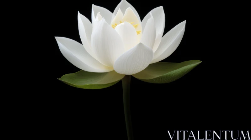 White Lotus Flower in Full Bloom - Exquisite Floral Photography AI Image