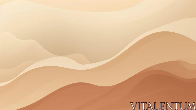 AI ART Desert Landscape Vector Illustration with Sand Dunes
