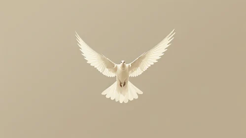 White Dove in Flight - Stock Photo