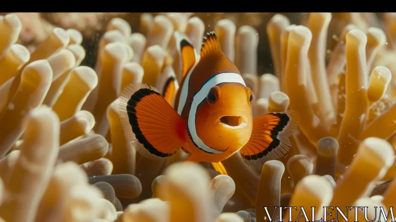 Close-up of Clownfish in Anemone AI Image