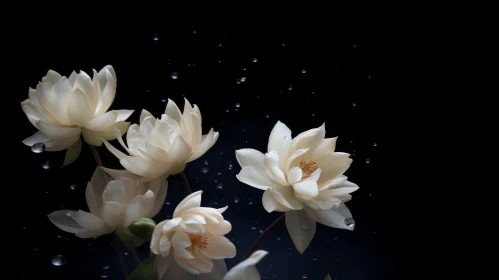 Enchanting White Water Lilies Photograph