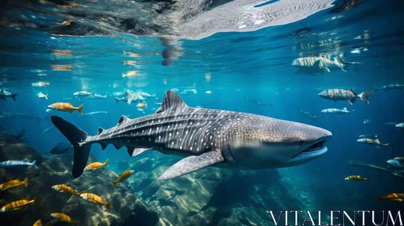 AI ART Majestic Whale Shark Swimming in Ocean