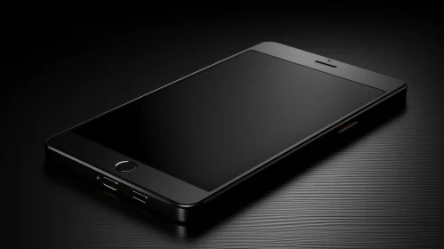 Sleek Black Smartphone on Dark Surface