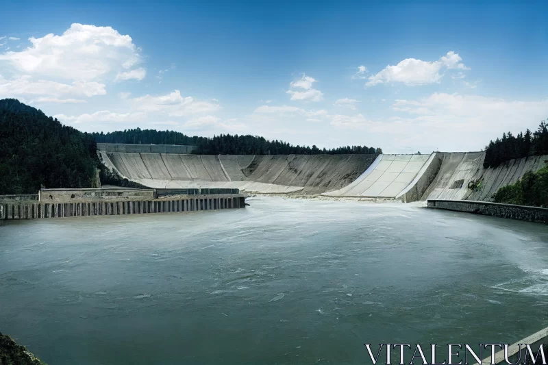 Grand Dam: Captivating Water Landscape and Innovative Architecture AI Image
